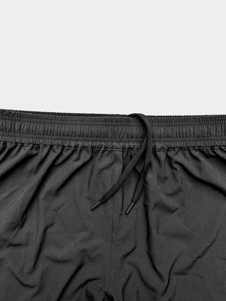 Black Roll Co BJJ MMA shorts with white R logo - Drawcord