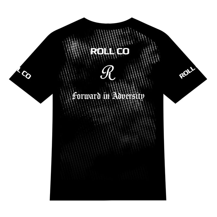 ROLL CO BJJ MMA Rashguard with white R logo - Back